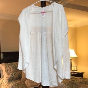 Lilly Pulitzer White Shawl Collar cardigan SizeM